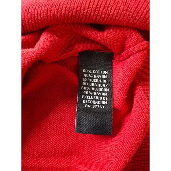 Rafaella Red Studded Cardigan Sweater XL Glam Retro Holiday Preppy - Picture 4 of 7